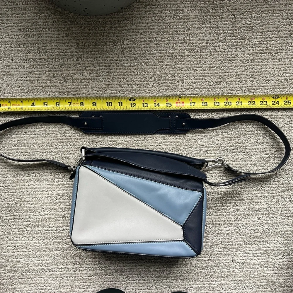 Blue Puzzle Bag Fashion Geometric Crossbody in Light Blue, Navy - Picture 13 of 15